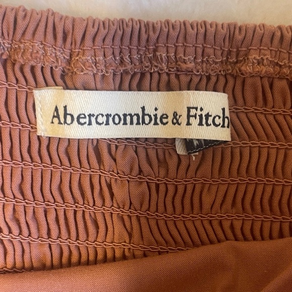 Abercrombie & Fitch Puff Sleeve Peplum Crop Top in Blush Women's Large - Picture 4 of 7